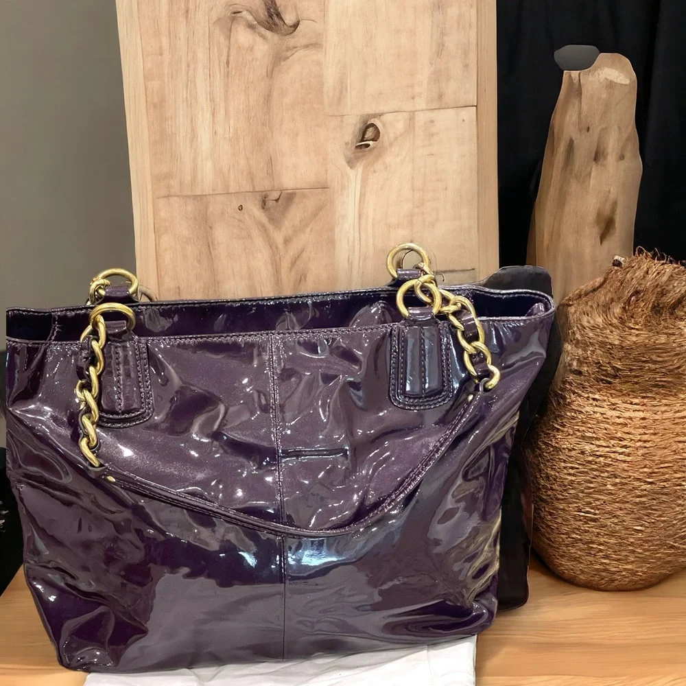 Coach Madison Tote Patent plum vintage - Picture 2 of 4